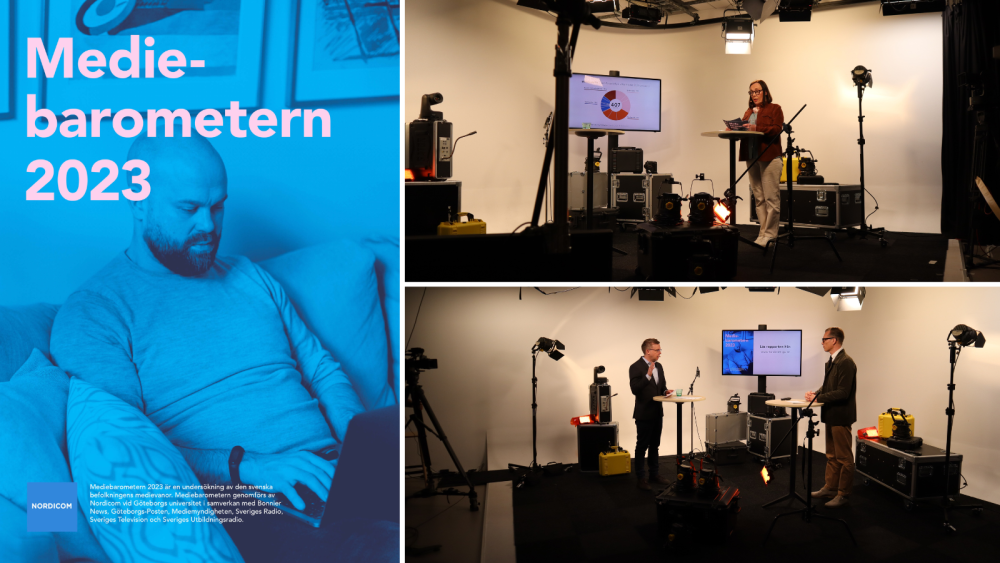 The Media Barometer  cover + people in a recording studio. 