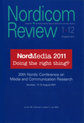 Cover of Nordicom Review 32 (Special Issue) Supplement.
