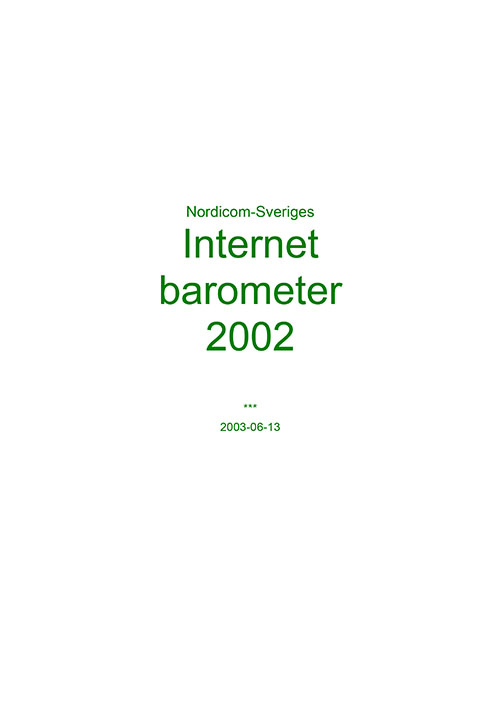 Bokomslag: Nordicom-Sveriges Internetbarometer 2002