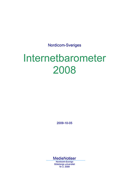 Bokomslag: Nordicom-Sveriges Internetbarometer 2008