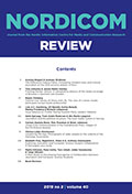 Cover of Nordicom Review 40 (2) 2019.