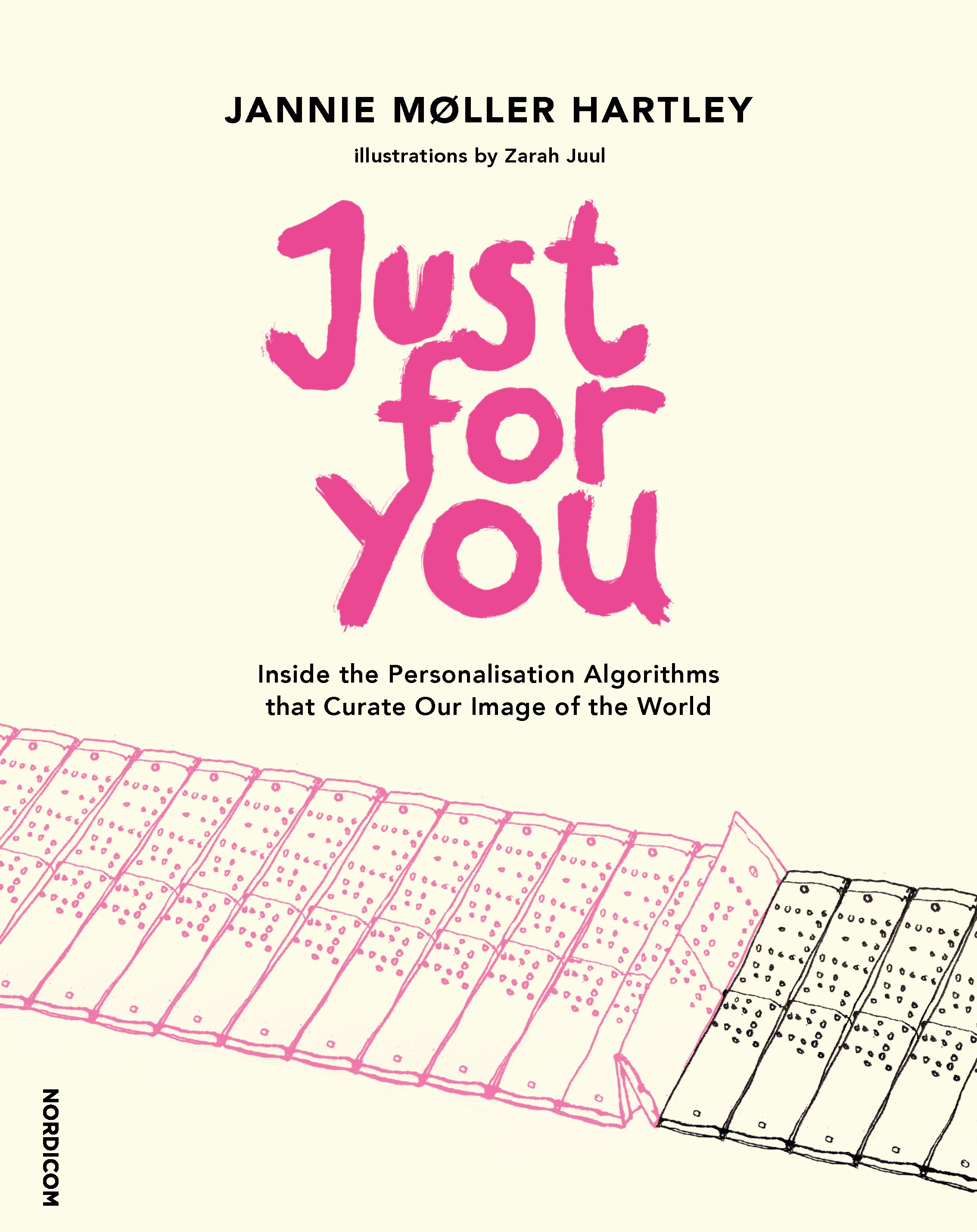 title in pink and hand-drawn punch card across the cover