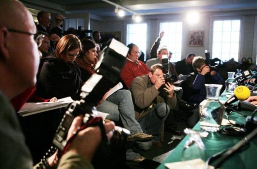 Journalists at a press conference