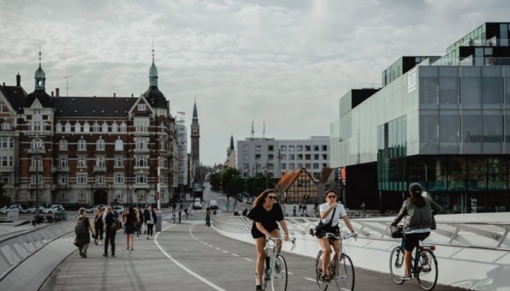Cyklister och gångtrafikanter i Köpenhamns city