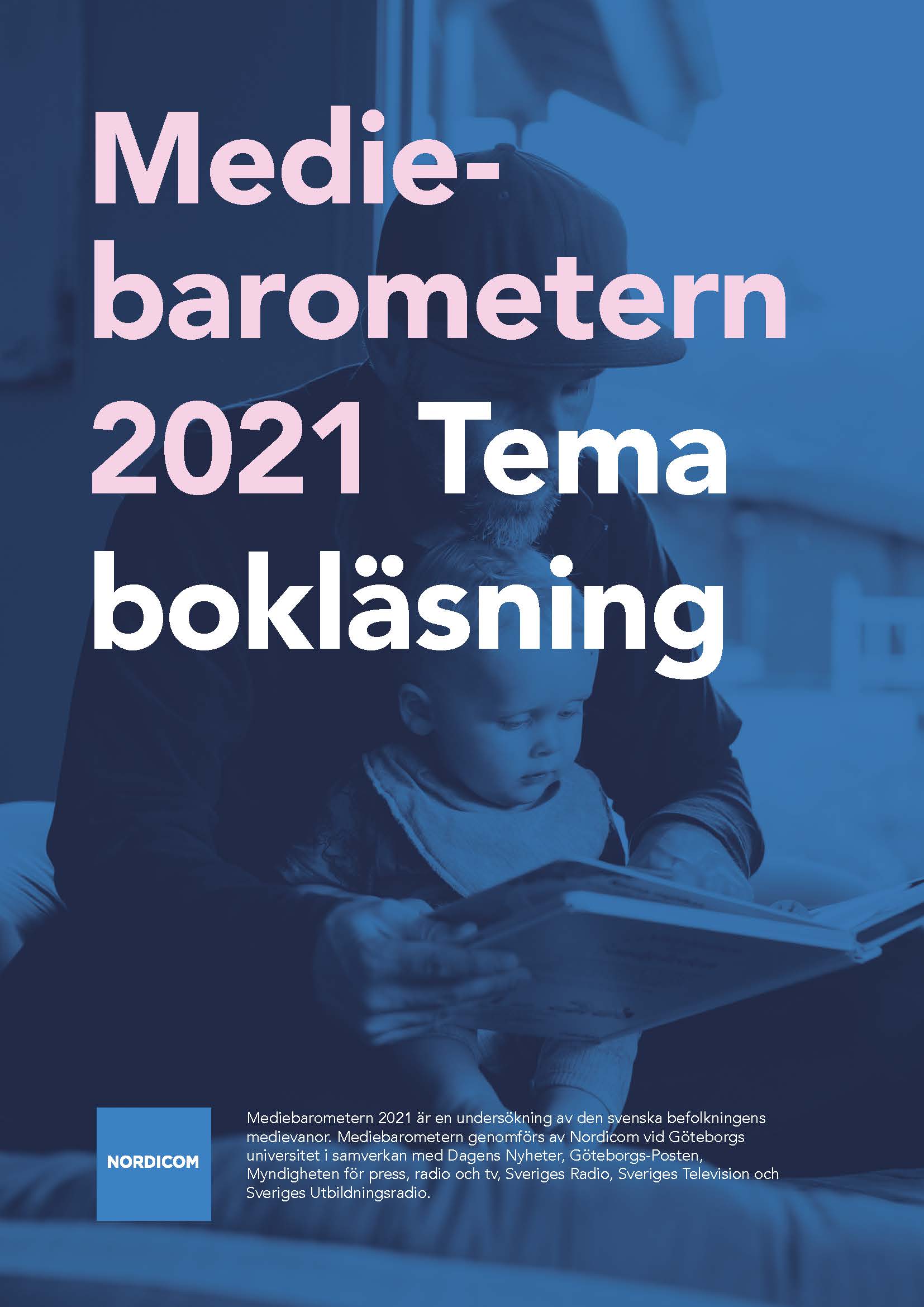 Cover of the report. A father reading to his child.