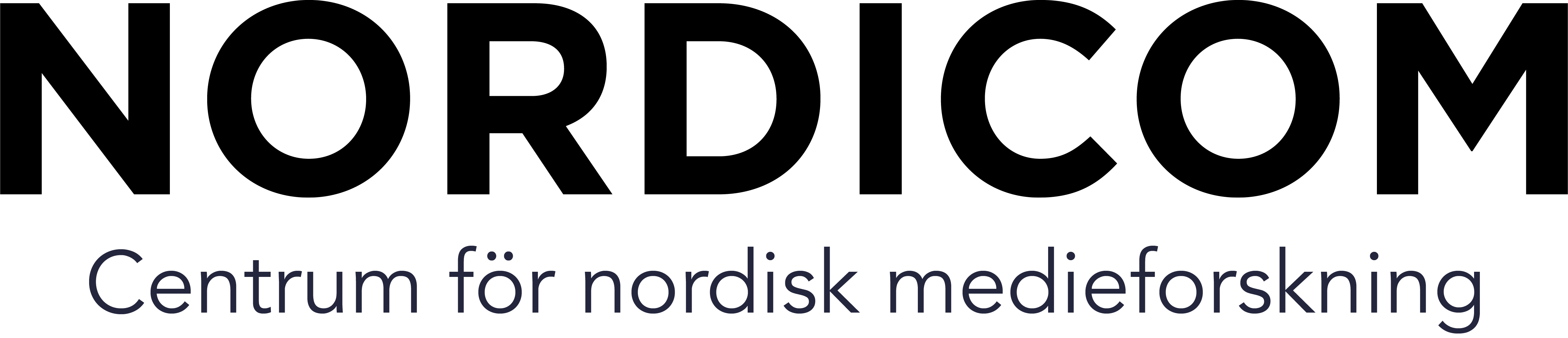Logotyp text: Nordicom. Centrum för medieforskning. 