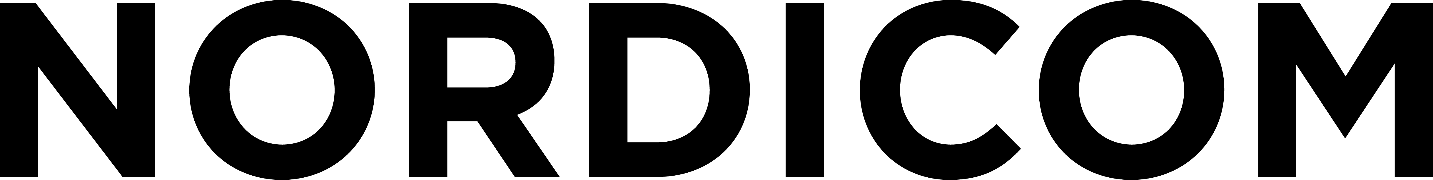 Logotyp text: Nordicom. Centrum för medieforskning. 