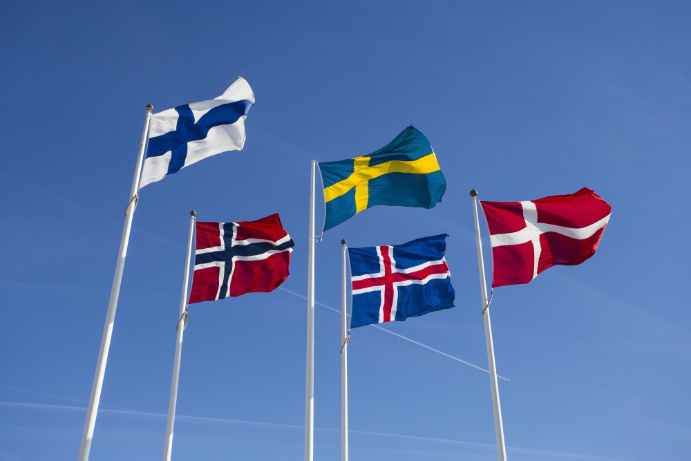 De nordiska flaggorna.