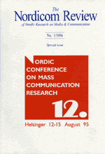 Cover of Nordicom Review 17 (1) 1996