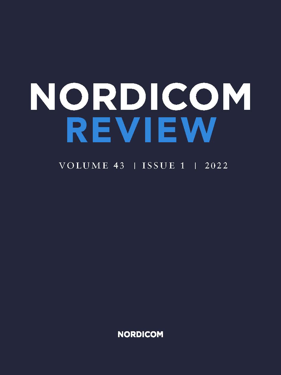 Dark blue cover for Nordicom Review