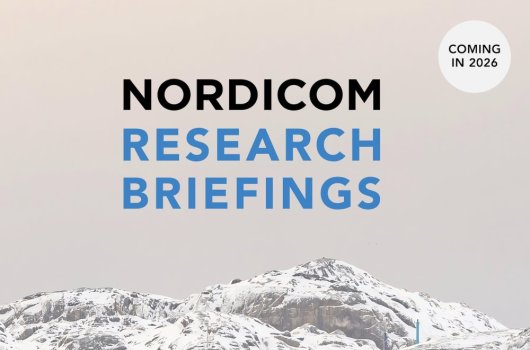 Nordicom Research Briefings sky and mountains in the background. 