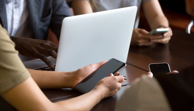 People using different gadgets 