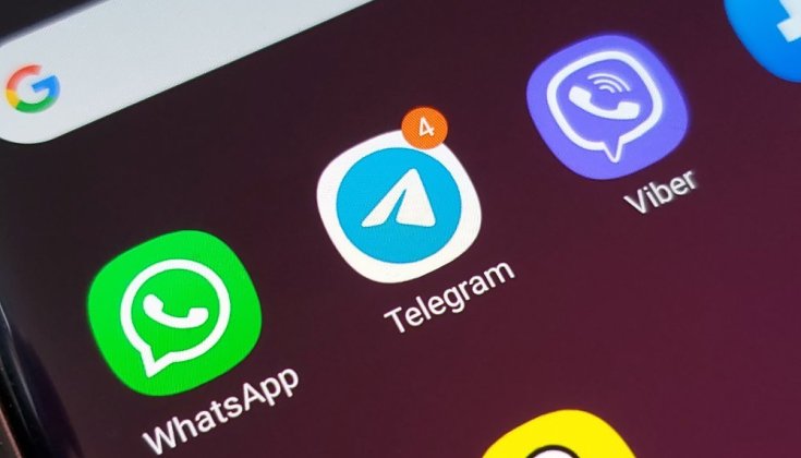 Smartphone screen with different social messengers apps.