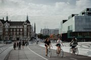 Bikers and pedestrians in Copenhagen city